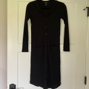 Black hooded cardigan